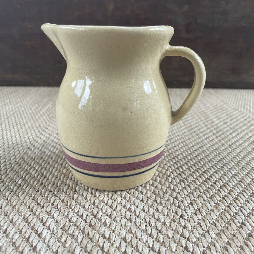 Vintage Robinson Ransbottom RRP Co Roseville Yelloware Stoneware Pitcher